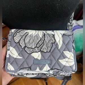 Vera Bradley Gray Floral Quilted Crossbody Bag NWT